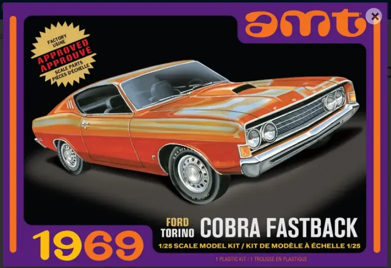 Amt 1969 Ford Torino Cobra Fastback 1:25 - Amt1217 1