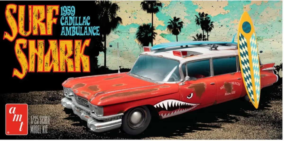 Amt 1959 Cadillac Ambulance Surf Shark 1:25 - Amt1242 1