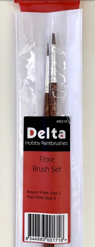 Delta Fibre Brush Set No.2 Round & No.4 Flat 2Pcs - Dlbs18 1