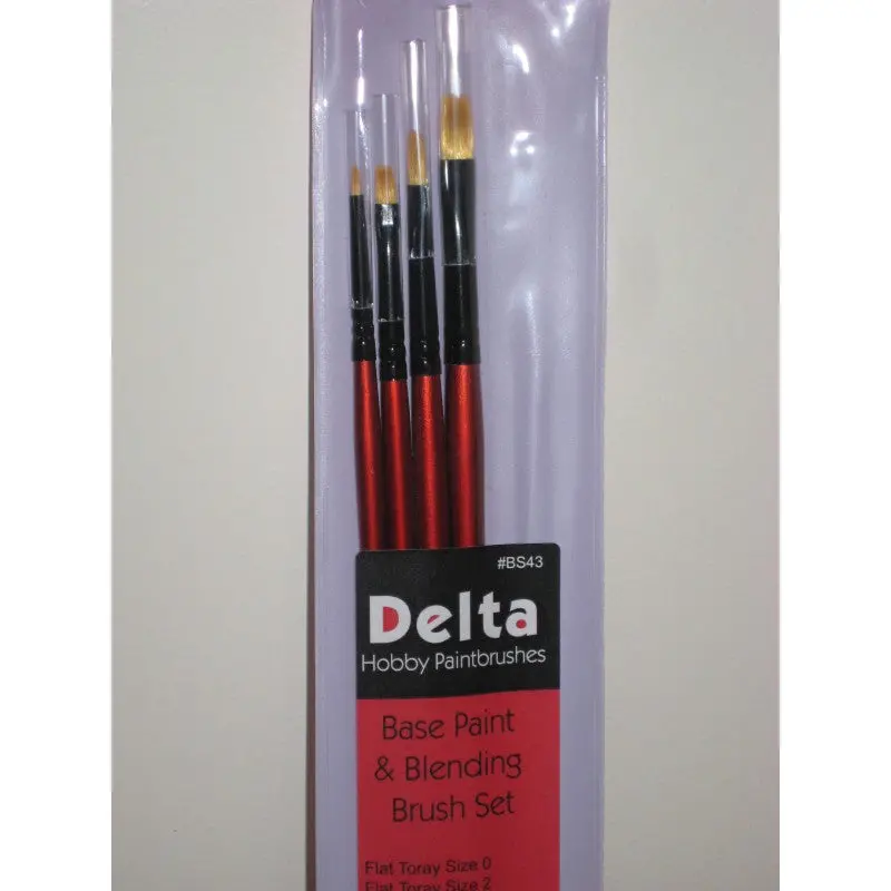 Delta Base Paint & Blending Brush Set Flat 0, 2, 4, 6 4Pcs - Dlbs43 1