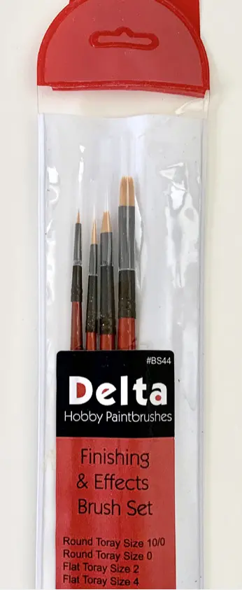 Delta Finishing & Effects Brush Set Round 10/0, 0 Flat 2, 4 - Dlbs44 1
