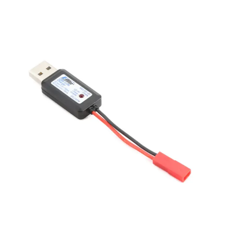 E-Flite 3.7V 1S Usb Lipo Battery Charger W/ Red Jst Connector - Eflc1014 1