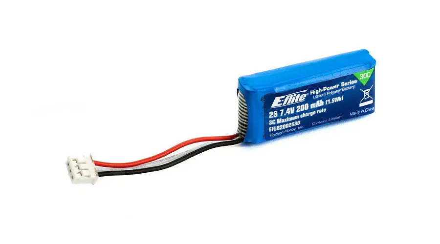 E-Flite 200Mah 7.4V 30C Lipo Battery Umx Plug - Eflb2002s30 1