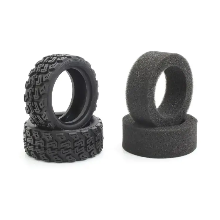 Kyosho Fr/Rr Rally Tyres & Foams Suit Fz02-R 2Pcs - Fat708m 1