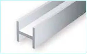 Evergreen 4.8X350mm Styrene H-Beam White 3Pcs - Eg286 1