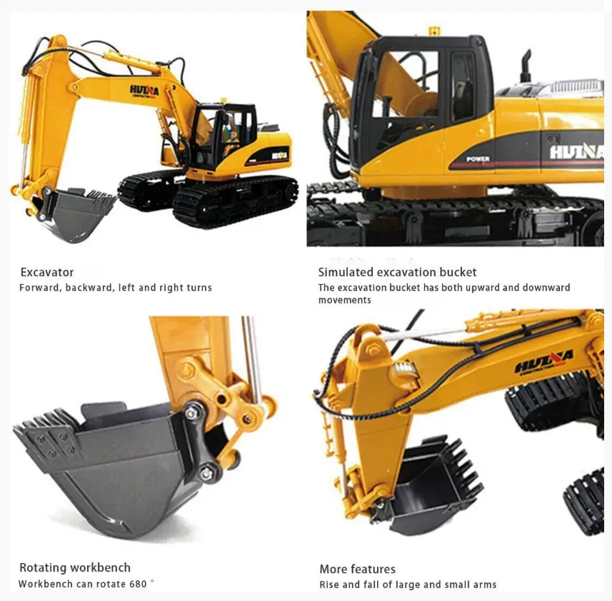 Huina 1:14 Rc Excavator W/ Battery & Usb Charger - Hn1535 2