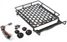 Rct Roof Luggage Rack With Led Light Bar For 1/10 Rc Cars - Black 152*105*40Mm - Rctlr01006 1