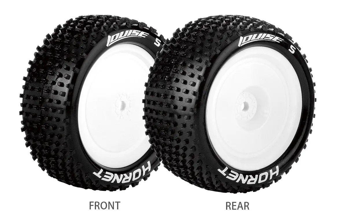 Louise E-Hornet 1:10 Buggy 4Wd Front Pin Tyre On White Dish Wheel 12Mm - Lt3170swkf 1