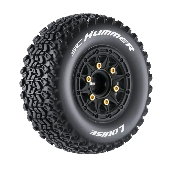 Louise Sc-Hummer 1:10 Short Course Tyre On Black Wheel W/ 12/ 14/ 17Mm Hexes 2Pcs - Lt3224sb 1