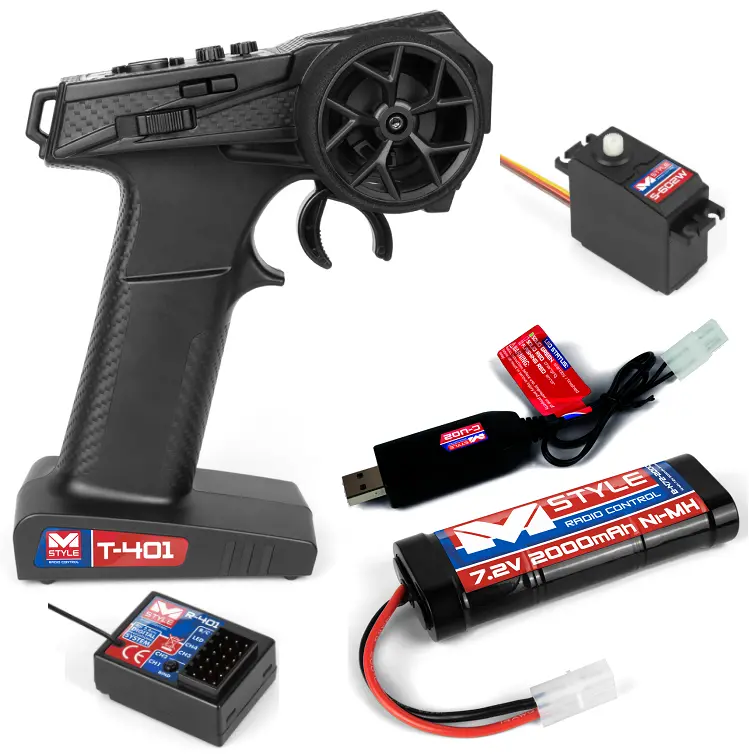 Mstyle Electric Car Starter Set W/ 2.4Ghz Radio & Receiver, Servo, Nimh Battery & Usb Charger - Ms-M-002 2