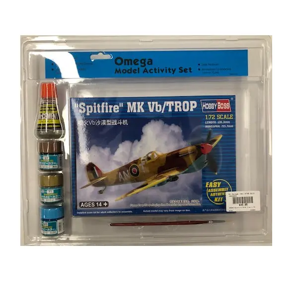Omega Spitfire Mkvb Trop 1:72 Starter Set W/ Glue, Paints & Brush - Om33002 1