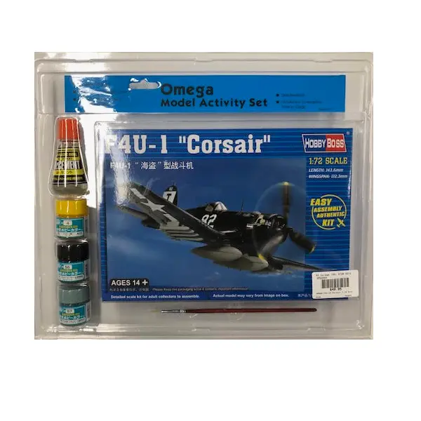 Omega F4u-1D Corsair 1:72 Starter Set W/ Glue, Paints & Brush - Om33004 1