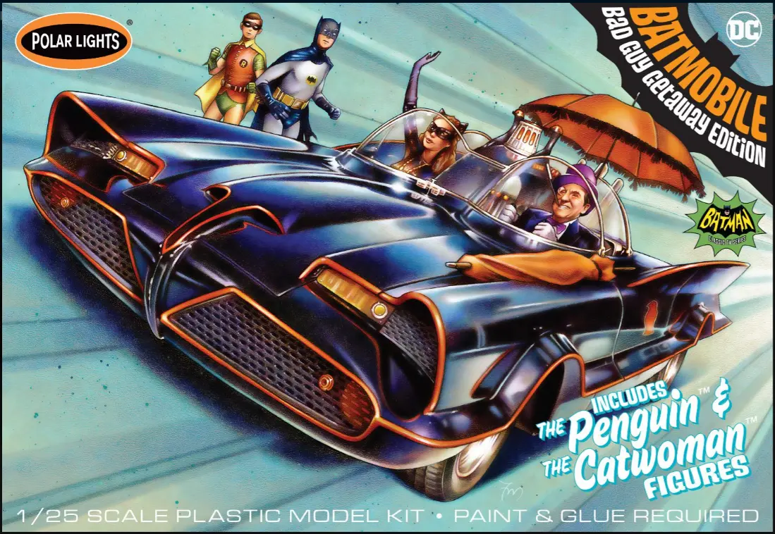Polar Lights 1966 Batmobile W/ Catwoman & Penguin 1:25 - Pol998 1