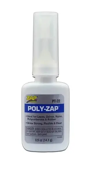 Poly-Zap Flexible Adhesive For Lexan Rubber Nylon And Delron - Pt-22 1