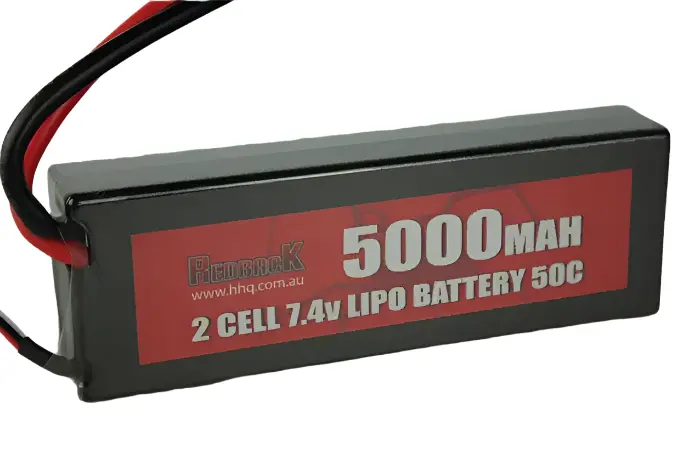 Redback 5000Mah 7.4V 50C  Lipo Battery Hard Case - Rblp2c5050 1