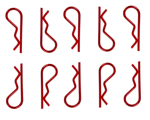 Rct 1:10 Red Metallic Body Clips 10Pcs - Rctel01004c4 1