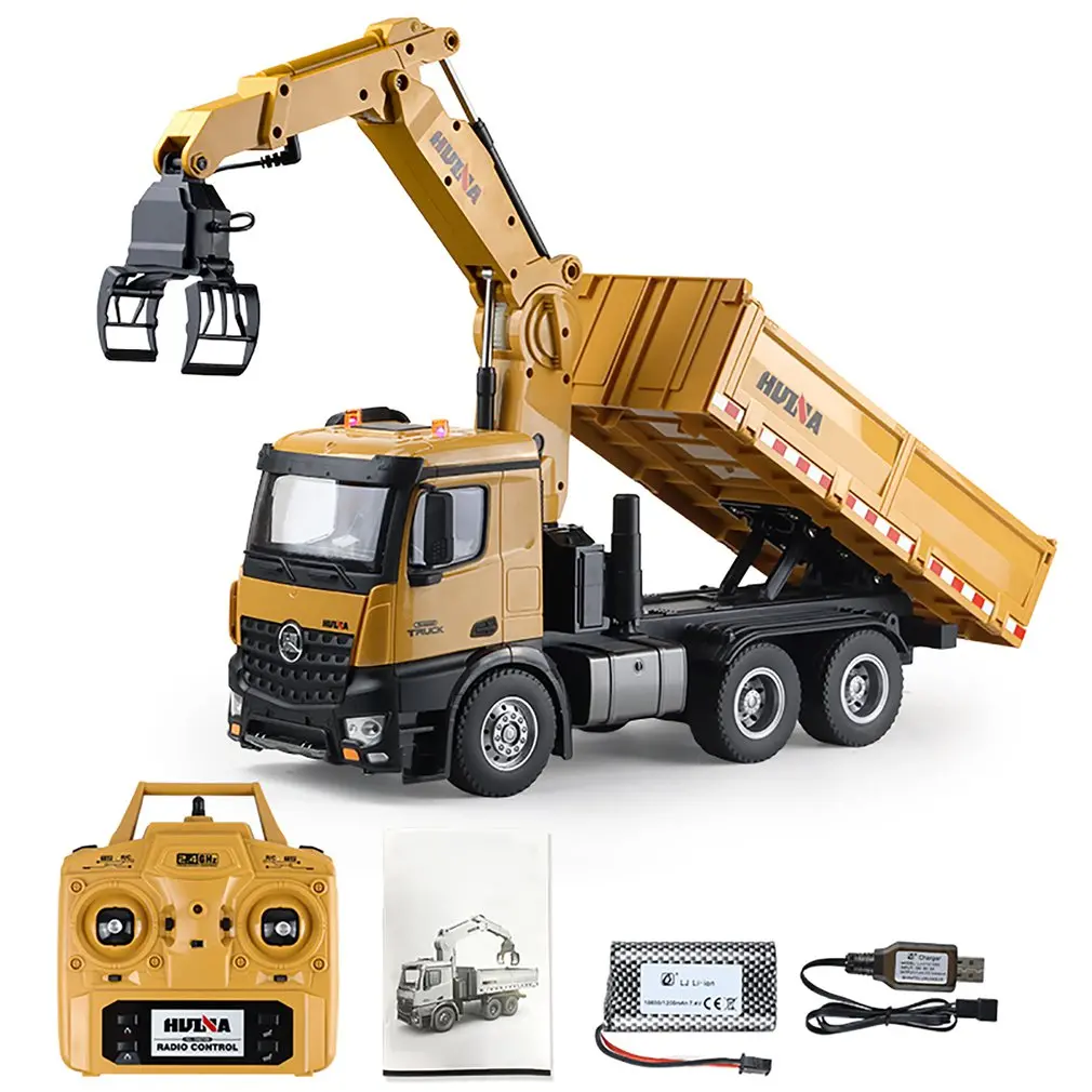 Huina 1:14 9Ch Dump Truck With Arm Loader With Radio, Battery And Charger - Sfmhn1575 1