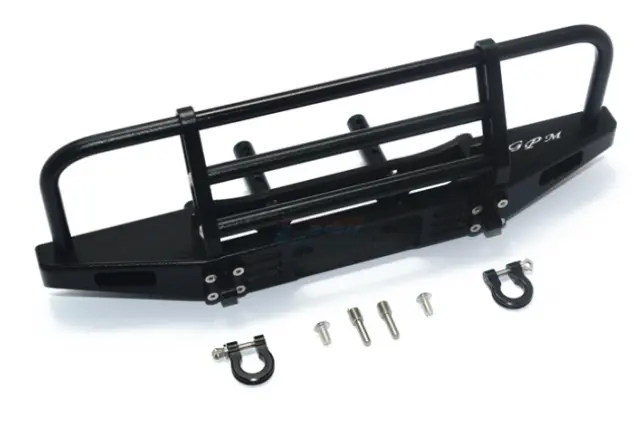 Gpm Bush Guard Front Bumper Black Aluminium W/ D-Rings Suit Trx-4/ Scx10 Ii - Gpm-Trx4330fe-Bk 1