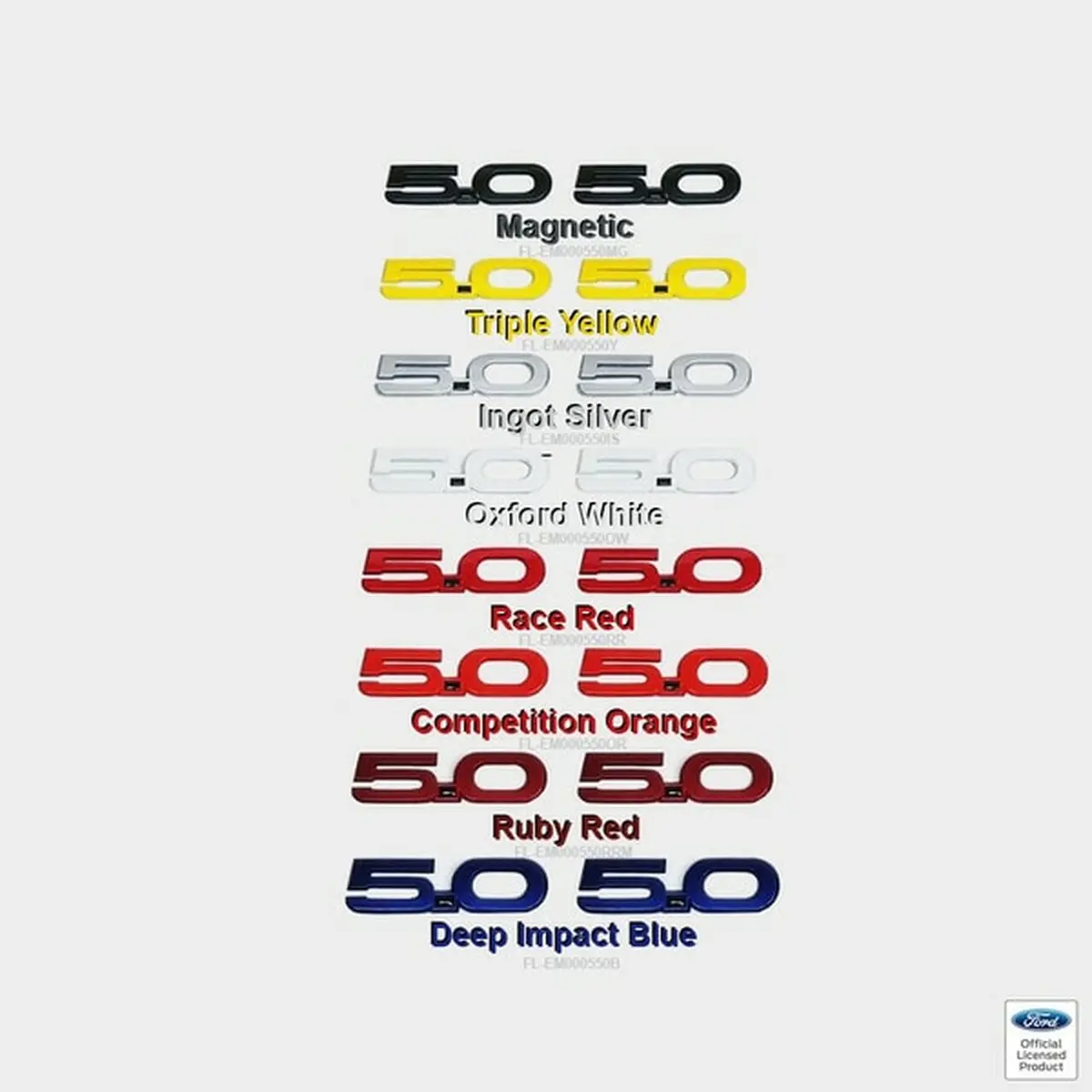 Upr Products 5.0 Emblem Pair Color Coded (2015-2020 Mustang) 1