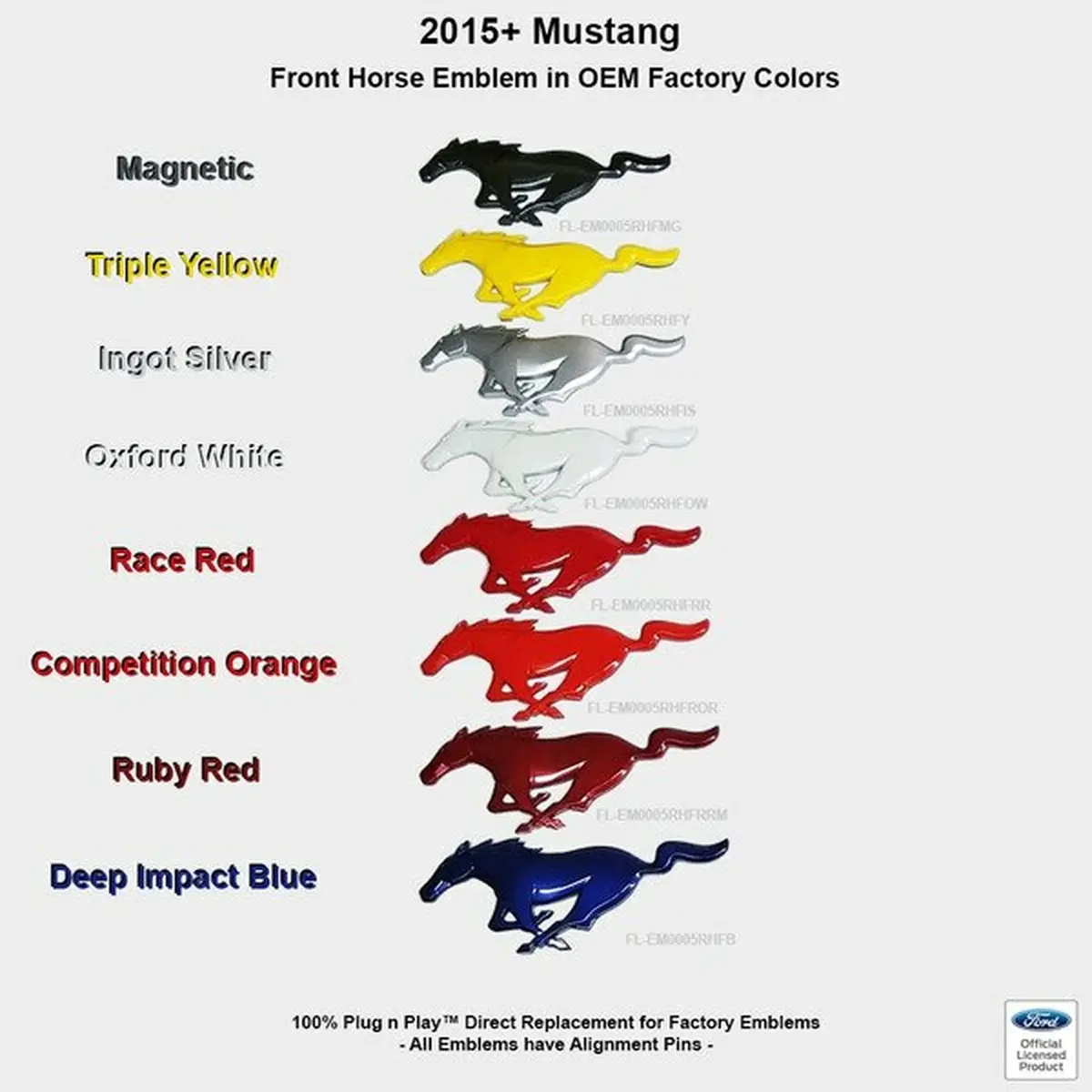 Upr Products Pony Front Emblem Color Coded (15-20 Mustang) 1