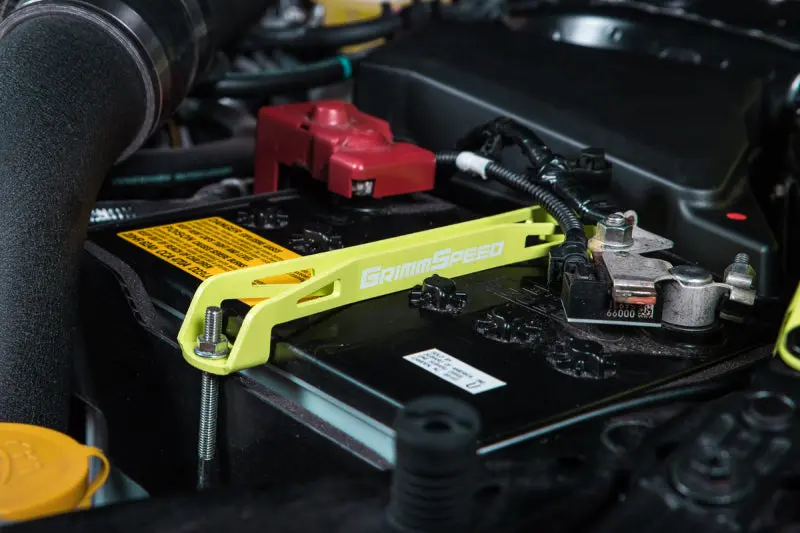 Grimm Speed Subaru Impreza/Wrx/Sti/Legacy/Forester/Brz Lightweight Battery Tie Down - Neon Green 2