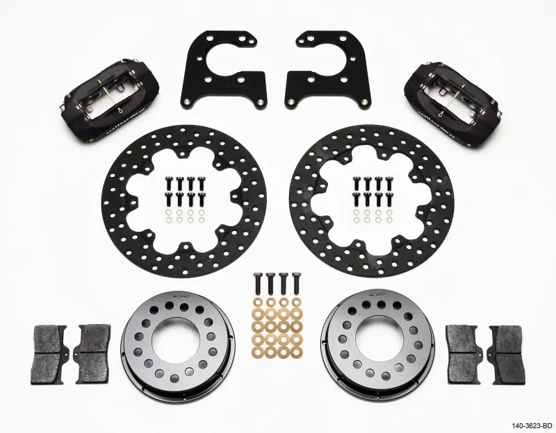 Wilwood Forged Dynalite Rear Drag Kit Drilled Rotor Big Ford 2.50In Offset 1