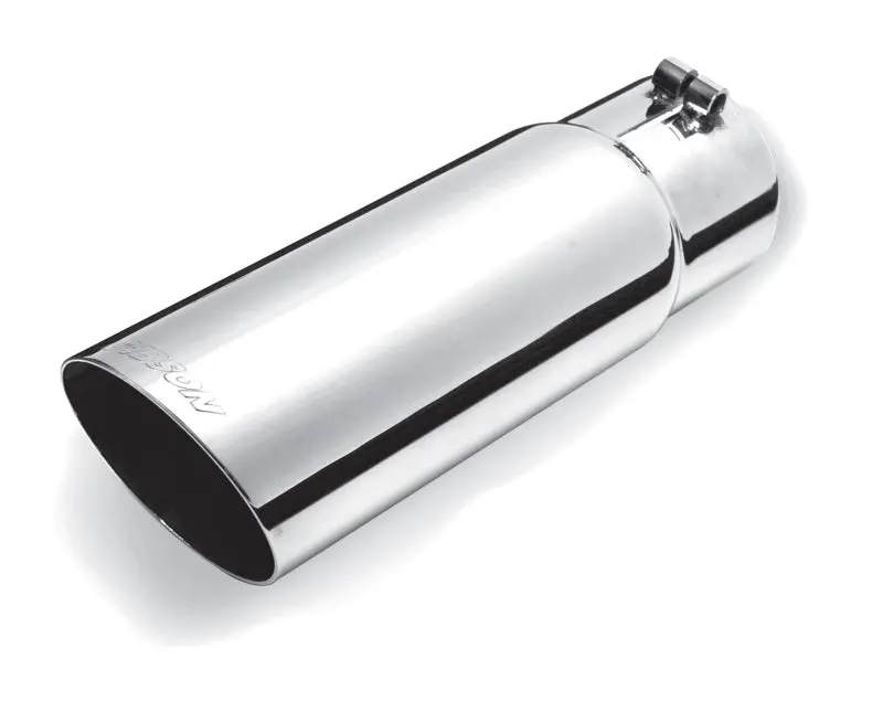 Gibson Round Single Wall Angle-Cut Tip - 3In Od/2.25In Inlet/8In Length - Stainless 1