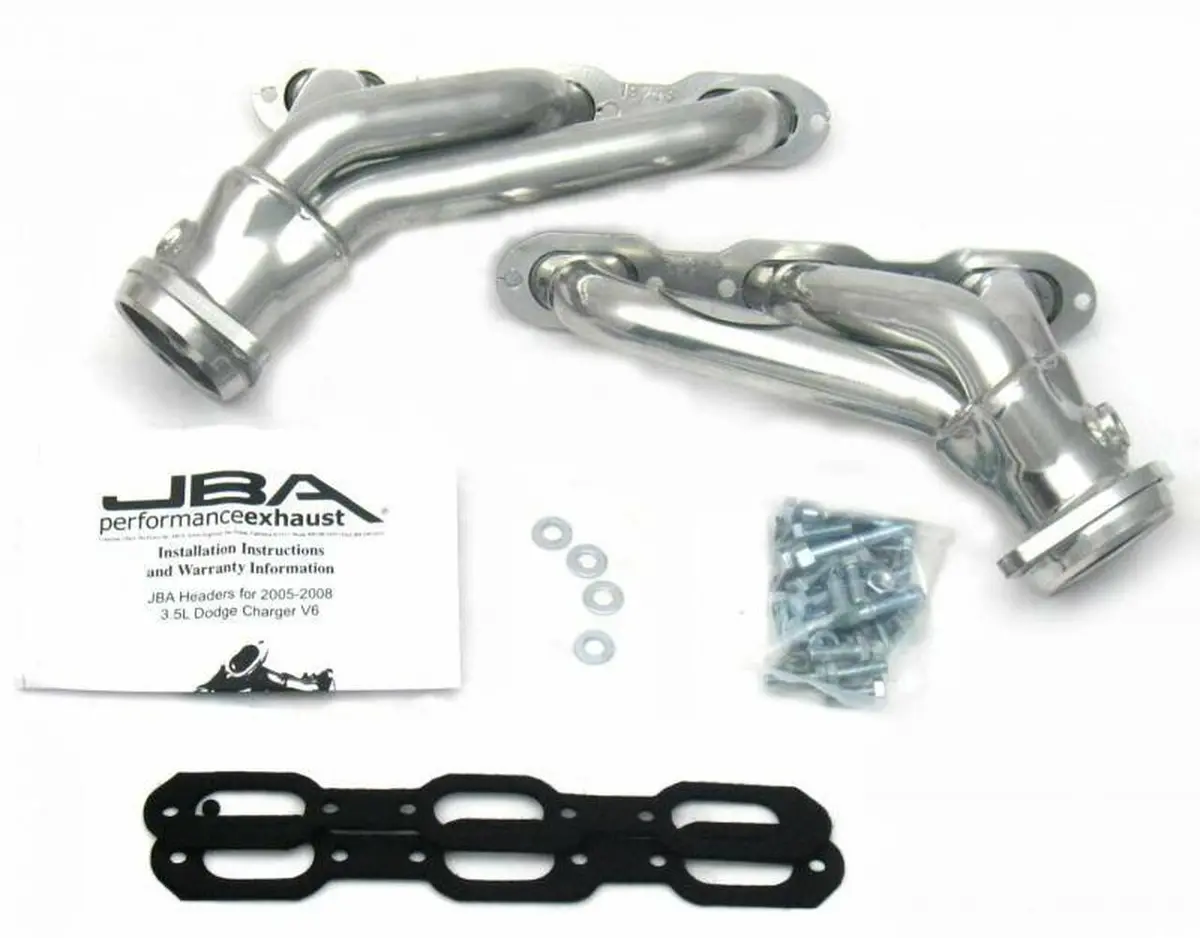 Jba 1-1/2" Shorty Headers Silver Ceramic (05-10 Charger/Challenger 3.5L) 1920Sjs 1