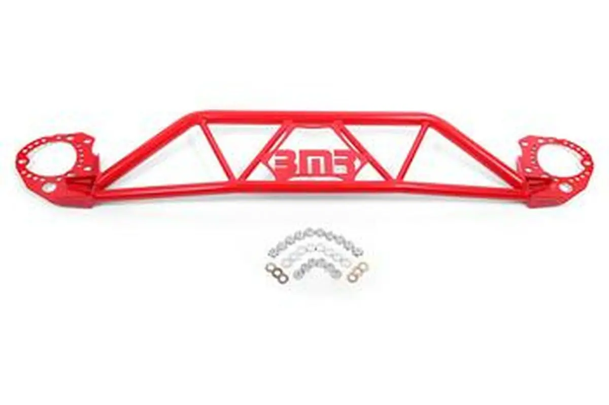 Bmr Strut Tower Brace Front Twin Tube Design Red (2015-2021 Mustang) 1