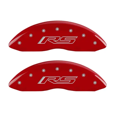 Mgp Caliper Covers Rs Gen 5 Logo Red Finish Silver Characters (10-14 Camaro) 14033Srs5rd 1