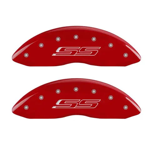Mgp Caliper Covers Ss Gen 5 Logo Red Finish Silver Characters (10-14 Camaro Ss) 14036Sss5rd 1