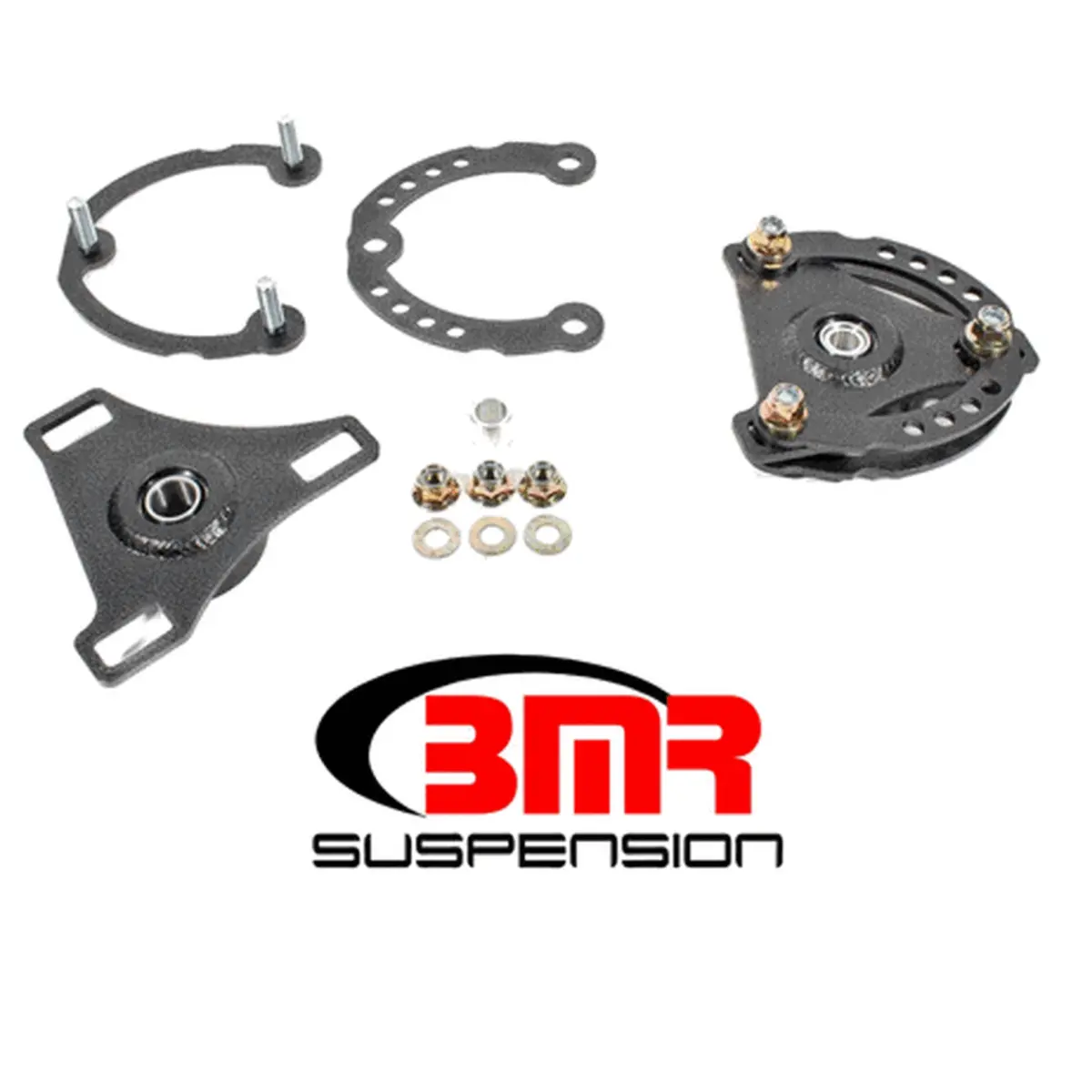 Bmr Caster Camber Plates Adjustable Black (2015-2021 Mustang) 1