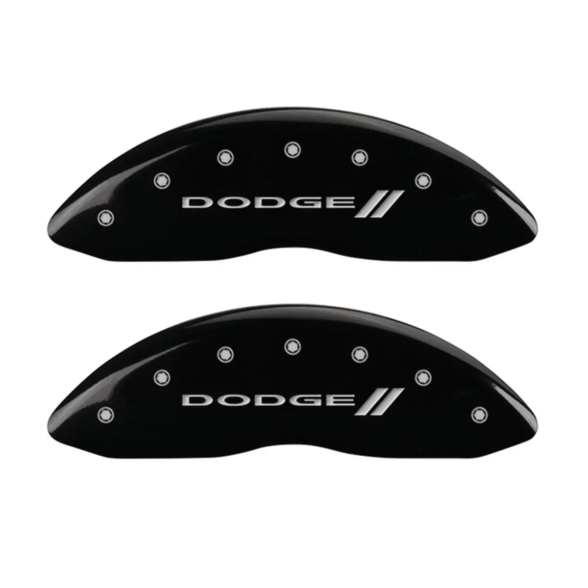 Mgp Caliper Covers Dodge Ii Logo Matte Black Finish Silver Character (05-10 Charger/09-10 Challenger) 12005Sdd3mb 2