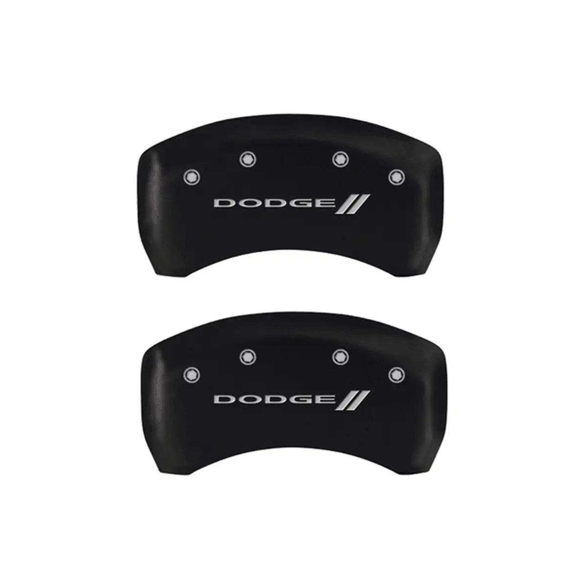 Mgp Caliper Covers Dodge Ii Logo Matte Black Finish Silver Character (05-10 Charger/09-10 Challenger) 12005Sdd3mb 1
