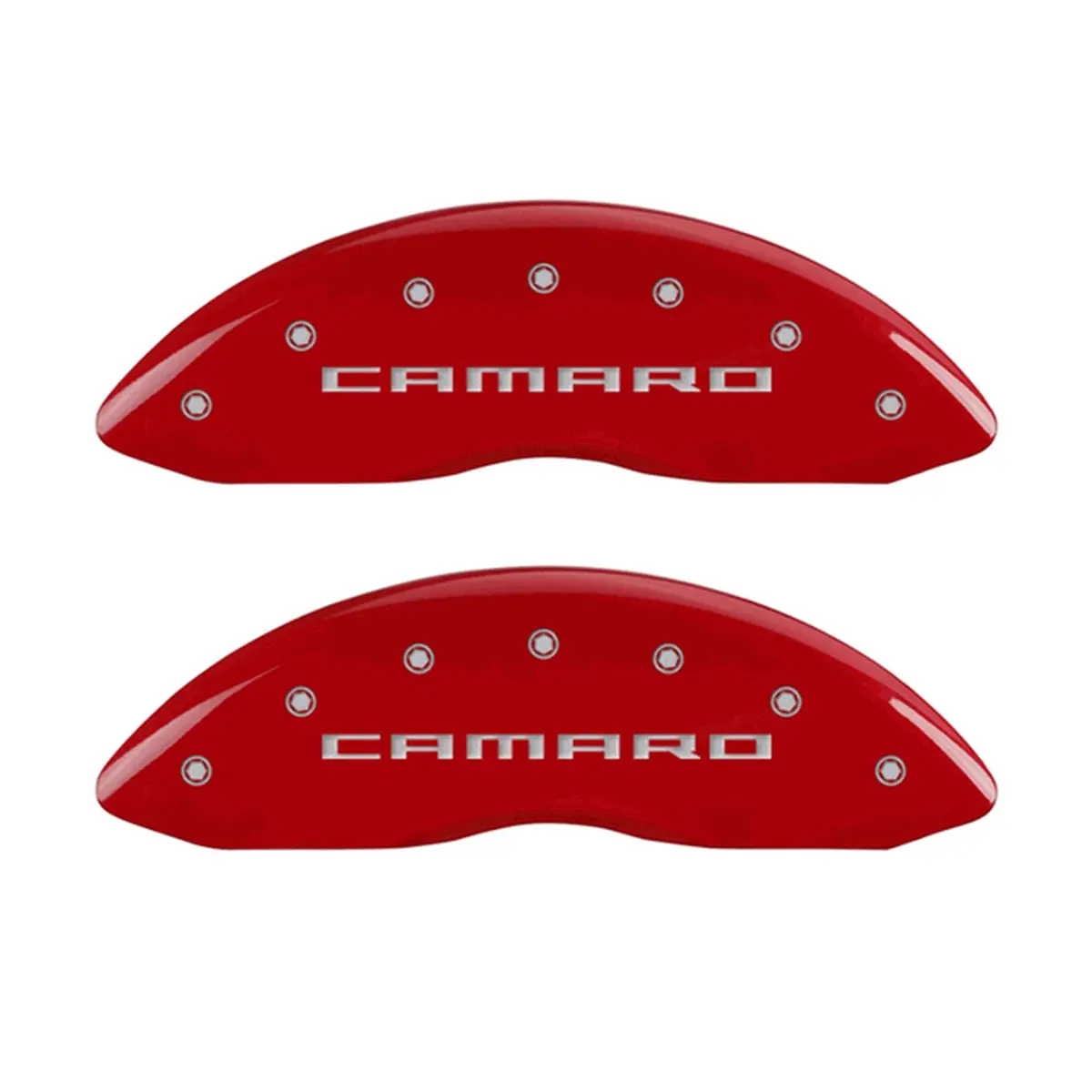 Mgp Caliper Covers Gen 5 Camaro & Rs Logo Red Finish Silver Characters (10-15 Camaro) 14033Scr5rd 1