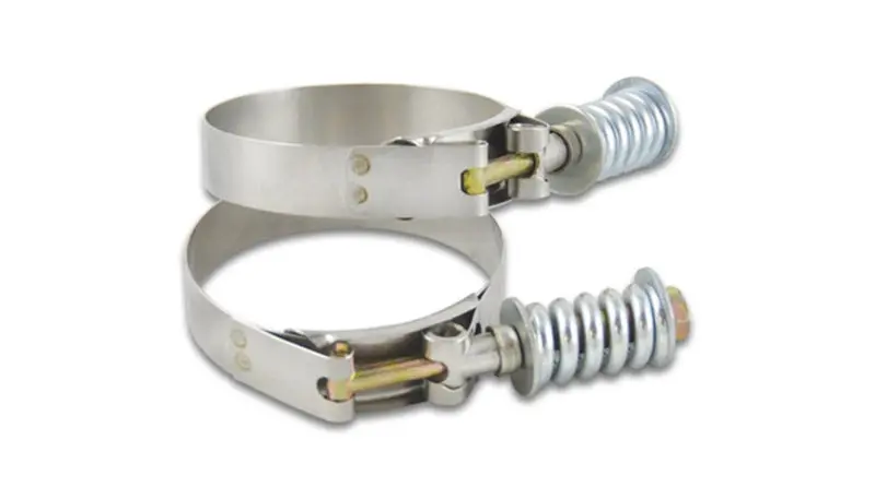 Vibrant Ss T-Bolt Clamps Pack Of 2 Size Range: 5.28In To 5.58In Od For Use W/ 5In Id Coupling 2